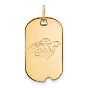 Black Bow Jewelry 14k Yellow Gold Plated Sterling Silver Minnesota Wild NHL Pendant - 1 of 3