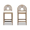 Jennifer Taylor Home Leon 27" Arched Back Wood & Upholstered Counter Stool, Set of 2, Ivory White Boucle - 2 of 4