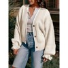 Womens Front Button Down Cardigan Rib Knit Sweater Cardigan Ruffled Cuff Causal Fall Outfits - 4 of 4