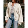 Women's Front Button Down Rib Knit Cardigan with Ruffled Cuffs - Casual Sweater for Fall Outfits - image 4 of 4