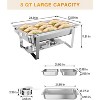 2-6 Pack 8QT Rectangle Chafing Dish Buffet Set, with Lid Holder, Stainless Steel Chafer Food Warmers Servers for Kitchen Party Banquet Dining, Sliver - 2 of 4
