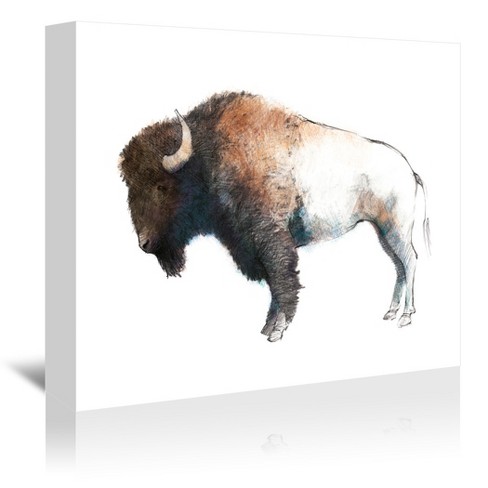 Americanflat Colorful Bison Dark Brown By Avery Tillmon Canvas : Target