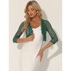 INSPIRE CHIC Women's Crop 3/4 Sleeve Sheer Floral Lace Shrug Cardigan Top - 4 of 4