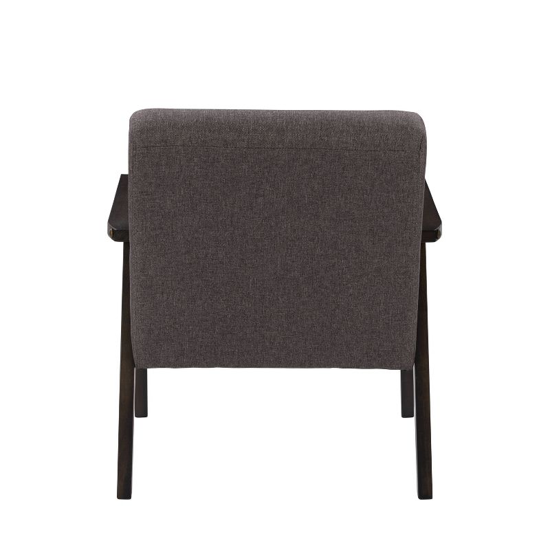 Greyson Wood Armchair Charcoal Brown - CorLiving, 5 of 12