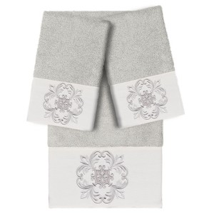 Linum Home Textiles 100% Turkish Cotton ALYSSA Embellished Towel Set - 1 of 4
