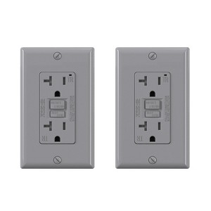 ELEGRP GFCI Outlet,20A Self-Test GFCI Electrical Outlet, Tamper Resistant Receptacle with Wall Plate, UL Listed, Gray 2PC - 1 of 1