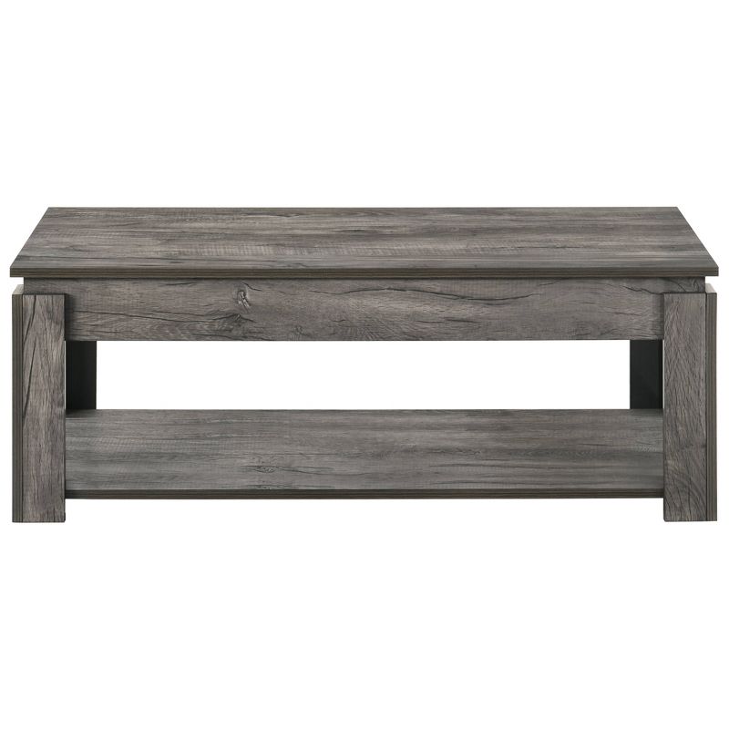 3pc Donal Wood Coffee Table Set with Shelf Weathered Gray - Coaster, 5 of 13