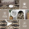 Modern Washable Area Rug, Checkered Leopard Print Floor Cover with Non Slip Backing, Low Pile Stain Resistant Indoor Carpet - 4 of 4