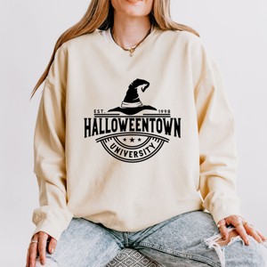 Simply Sage Market Halloweentown University Hat Lightweight Garment Dyed Sweatshirt - 1 of 4