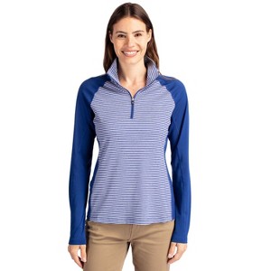 Cutter & Buck Forge Tonal Stripe Stretch Half Zip Womens Top - 1 of 1