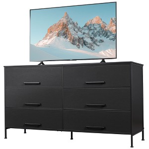 GALAXHERO 6-Drawer Wide Fabric Dresser TV Stand for 68" TV, Large Storage Tower Unit with Fabric Bins for Bedroom, Closet, Hallway - 1 of 4