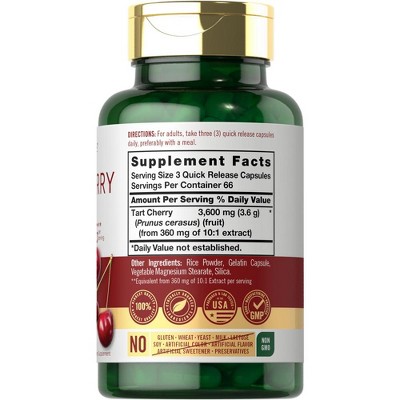 Carlyle Tart Cherry Extract 3600mg | 200 Capsules, 2 of 3