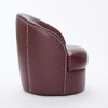 GDFStudio Alejandro Mid-Century Modern Top-Grain Leather Swivel Accent Chair with Rivet Detailing - 4 of 4