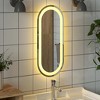 vidaXL LED Bathroom Mirror Clear Glass 23.6x9.8 in Oval Modern - 3 of 4