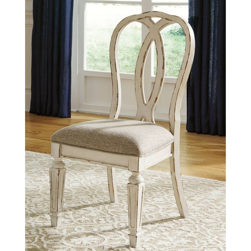 Set of 2 Realyn Ribbon Back Dining Upholstered Side Chair Chipped White - Signature Design by Ashley, 3 of 8