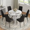 ChicFurnit Dining Set Modern 7 Piece Round Dining Table Set with Upholstered Chairs for Dining Room Kitchen, White and Black, 46.85"*46.85"*10.04" - 2 of 4