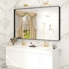 Apmir 60 in. W x 36 in. H Rectangular Aluminum Alloy Framed and Tempered Glass Wall Mirror in Matte Black - 2 of 4