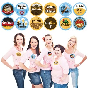 Big Dot of Happiness Oktoberfest - Beer Festival Funny Name Tags - Party Badges Sticker Set of 12 - 1 of 4