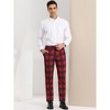Lars Amadeus Men's Plaid Printed Regular Fit Flat Front Work Prom Dress Pants - 3 of 4