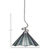 Toltec Lighting Capri 1 - Light Pendant in  Brushed Nickel with 16" Sea Ice Art Glass Shade - 2 of 2