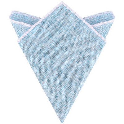 INSPIRE CHIC Men's Solid Linen Woven Pocket Square