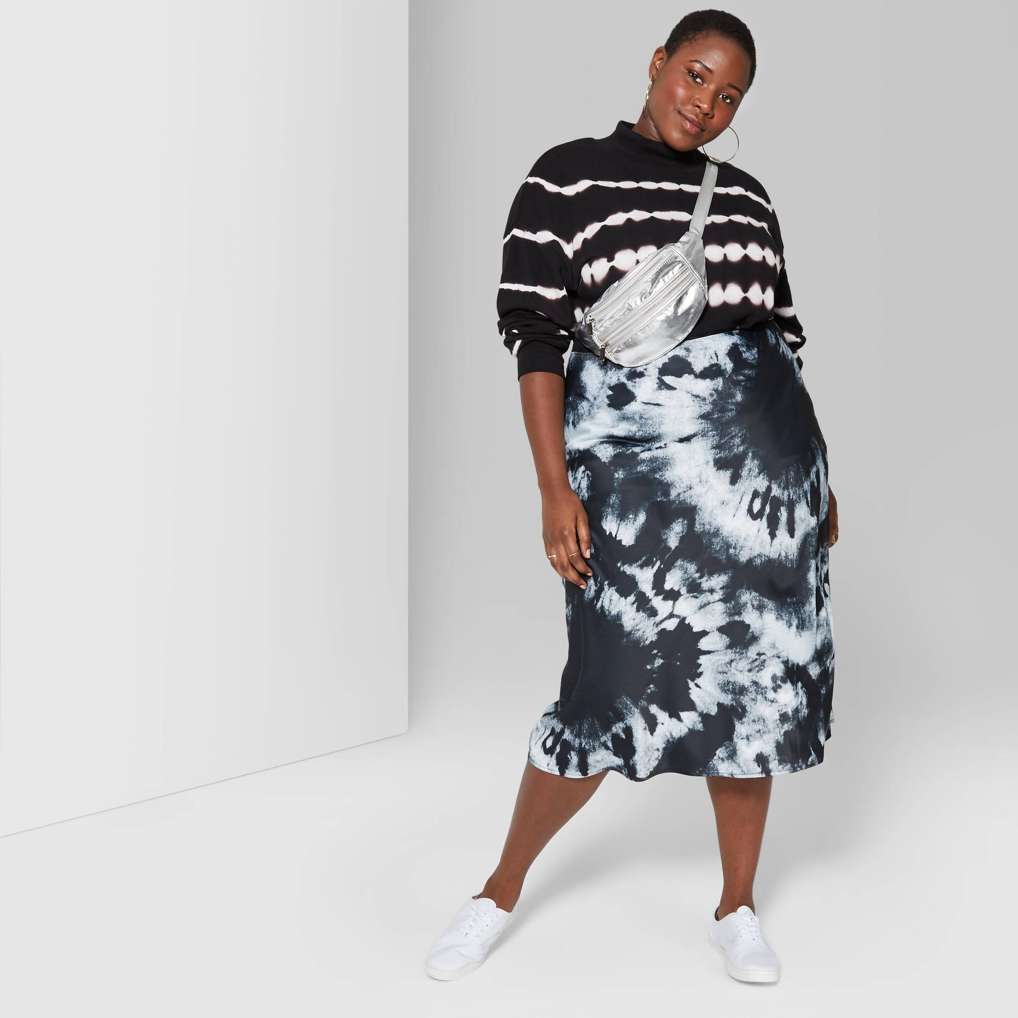 Bias cut shop skirt plus size