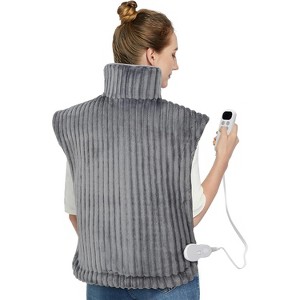 Heating Pad for Back, Neck & Shoulders, Large Electric Full-Body Heat Pad 33"x24" with 6 Heat Settings, Fast Heating & Auto Shut-Off, Grey - 1 of 4