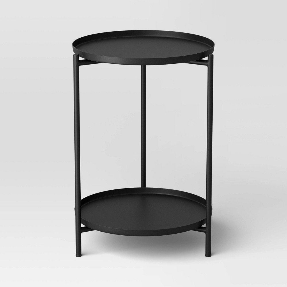 Metal End Table with Shelf Black - Room Essentials™