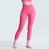 BABYYER Women's Yoga Pants, High-Waisted Tummy Seamless Fitness Clothes, Ribbed Solid Soft Cotton Leggings for Women Leg Training - 2 of 4