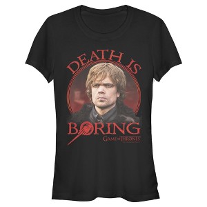 Juniors Womens Game of Thrones Tyrion Death is Boring T-Shirt - 1 of 3