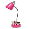 Creekwood Home Sleek Essentials 19.5" Basic Swivel Desk Lamp with Charging Outlet and Storage - 3 of 4