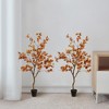 1Pack Autumn Eucalyptus Artificial Tree  3ft Fake Eucalyptus Plants Fall Eucalyptus Tree Autumn Ficus Fall Tree Artificial Silk Plants For Patio Porc - 4 of 4