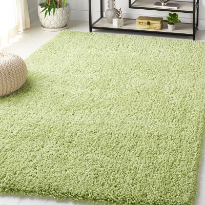 Light Blue Tufted Shag Handmade Wool Area Rug