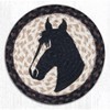 Earth Rugs Round Jute Trivet 10"x10" – Horse Portrait Print with Braided Natural Jute - 2 of 3