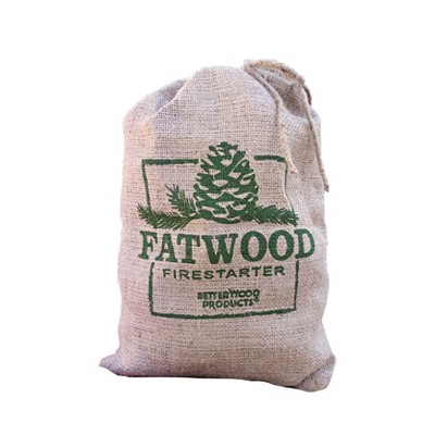 Betterwood Fatwood 10lb Firestarter Burlap Bag (1 Pack) for Campfire, BBQ, or Pellet Stove; Non-Toxic and Water Resistant; Safe and Easy Set- Up