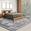 Washable Rug Vintage Oriental Distressed Rug Non Slip Non Shedding Rug Retro Medallion Foladable Rugs Low Pile Carpet for Bedroom Living Room Nursery - 4 of 4