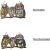 CHLOE Lighting OLLIE Tiffany-glass Owls Family Window Panel 11x17 - 3 of 4