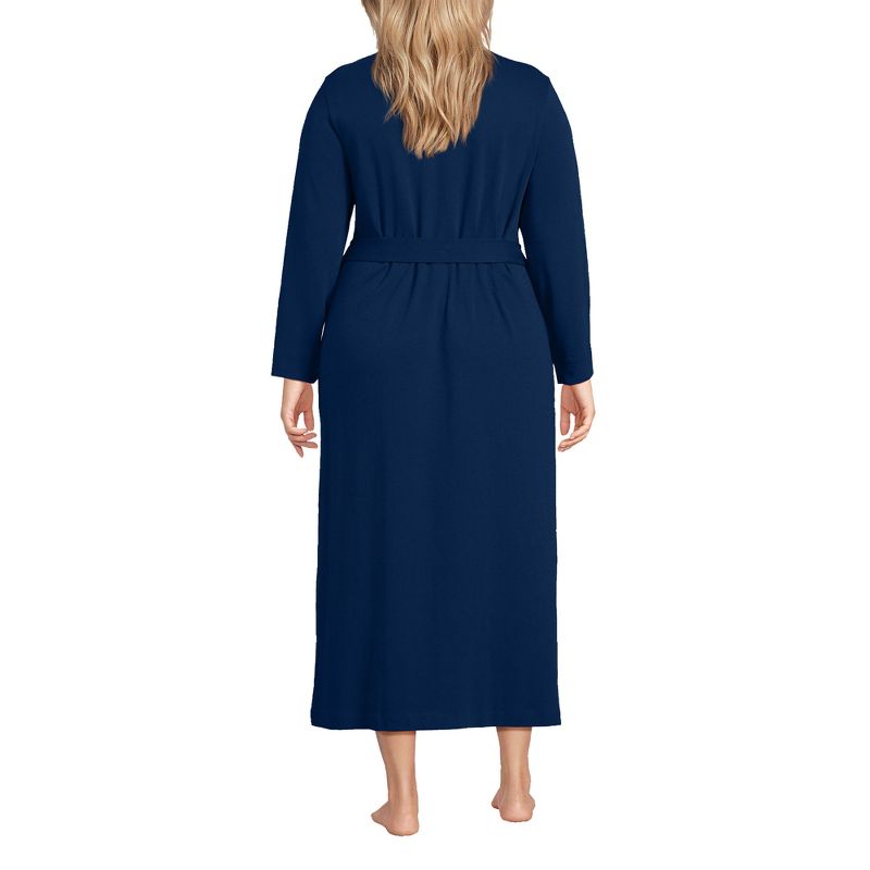 Lands' End Women's Cotton Long Sleeve Midcalf Robe, 2 of 6