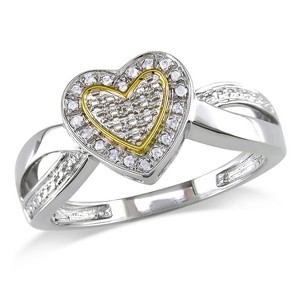 EVERLY JEWELRY | Sterling Silver 0.05 CT TDW Heart Ring - 1 of 2
