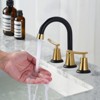 WOWOW 8 in. Widespread Double Handle Bathroom Faucet in Matte Black - 3 of 4