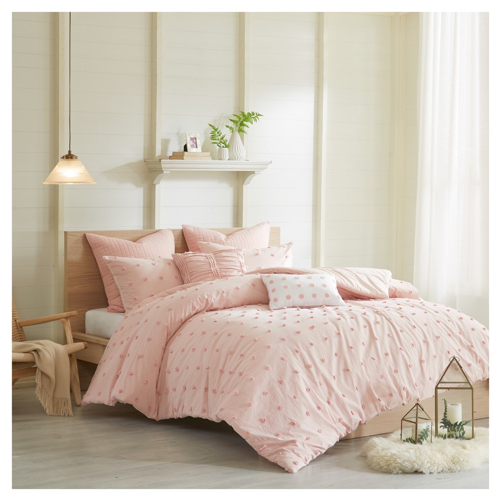 Photos - Bed Linen 5pc Twin/Twin Extra Long Kay Jacquard Comforter Set Pink - Urban Habitat: Hypoallergenic, Quilted Design, OEKO-TEX Certified