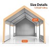 Heavy Duty Carport 13x20 FT - Portable Garage Canopy with 4 Doors & Windows, All-Weather Shelter (Yellow) - 2 of 4