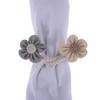 Unique Bargains Cute Flower Curtain Tie Cotton Linen 2 Pcs - 4 of 4