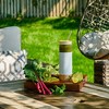 Le'raze 20oz Glass Water Bottle Tumbler Cup with Glass Straw, Bamboo Lid & Base + Protective Silicone Sleeve - BPA Free - White - 2 of 4