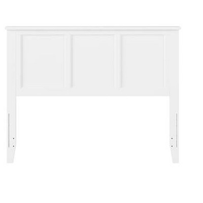 Madison Full White Wood Panel Headboard with USB Charging Station