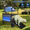 Petbobi Dog Wagon Stroller for Large Dogs – Foldable All-Terrain Pet Wagon with Ramp, Push & Pull Design, Blue - 2 of 4