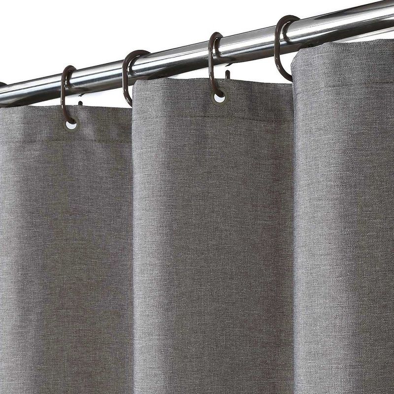 Flax Linen Like 240GSM Heavy Weight Fabric Shower Curtain for Bathroom, 1 of 6