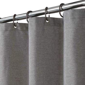 Flax Linen Like 240GSM Heavy Weight Fabric Shower Curtain for Bathroom