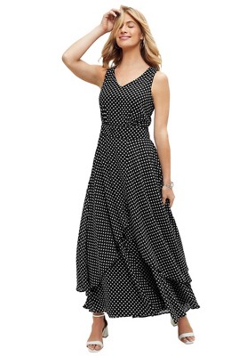 Jessica London Women's Plus Size Georgette Flyaway Maxi Dress
