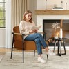 Modern Accent Chair, Cozy Reading Chair Upholstered in Plush 420G Fabric, with Spring Foam Cushion, for Bedroom and Living Room - 3 of 4